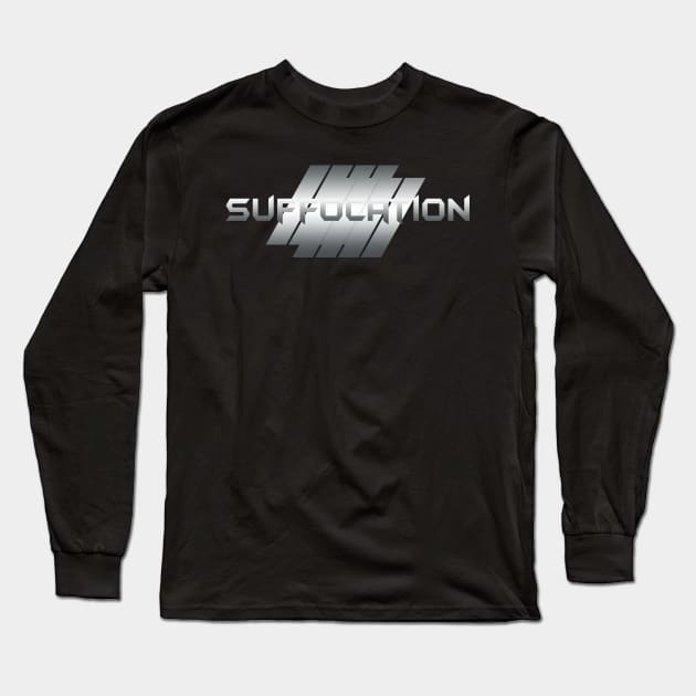 Metallic Illustration Suffocation Long Sleeve T-Shirt by theStickMan_Official